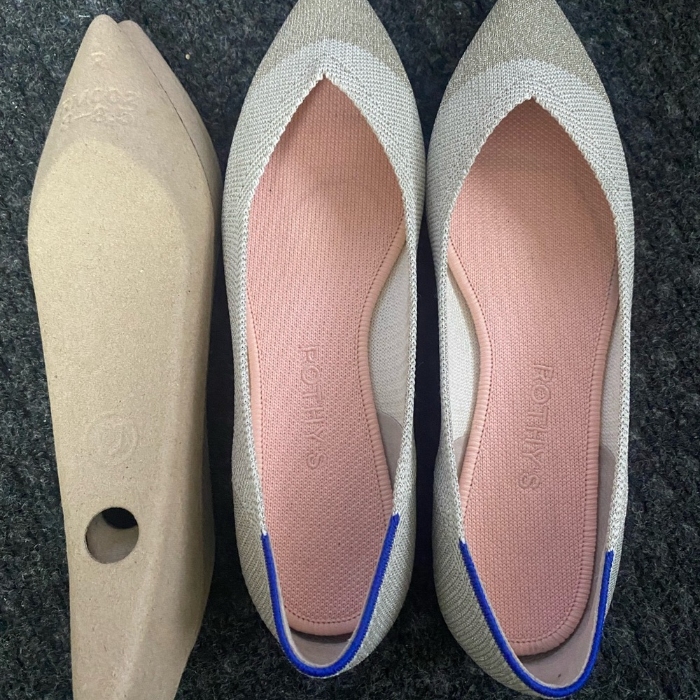 Rothy's Beige and Pink Flats